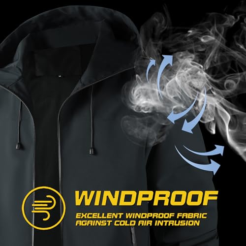 AFILOK Men's lightweight outdoor jacket with water resistant properties and zipped pockets rain jacket block wind3