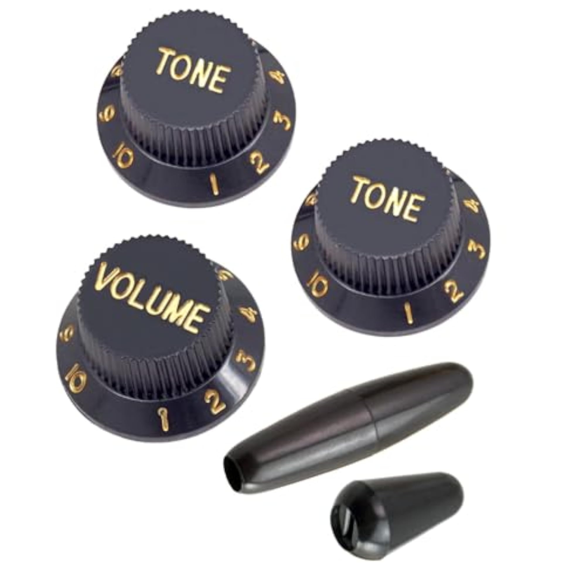 3 Pieces Guitar Single Rocker Handle Cap Control Knobs