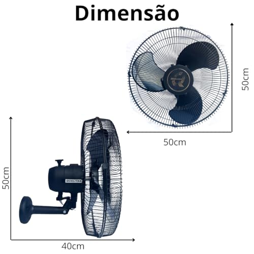 Ventilador de Parede 50cm Oscilante Comercial Q500P Qualitas 110v 220v Bivolt