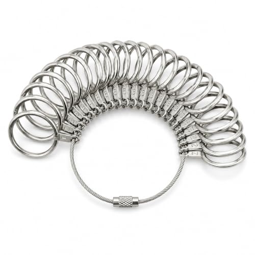 Ring Sizer Measuring Tool Stainless Steel Finger Rings Gauge 0-13 Sizing Measuring with Half Size 27 Pcs
