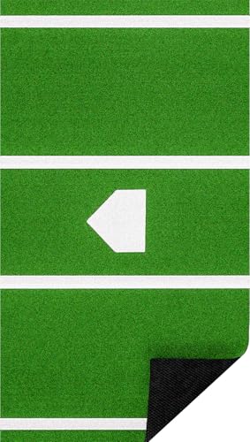 KuiBonu 2024 Baseball Hitting Mat 12'x6' with Rubber Backing