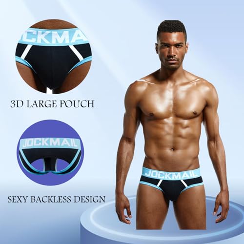 JOCKMAIL Men Underwear Briefs Bottomless Sexy Cotton Sport Backless Underpanties Brief3