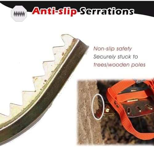 Adjustable Carbon Steel Tree Climbing Spikes, Safe Wooden Pole Climbers for Efficient Fruit & Nut Harvesting, Durable Tree Climbing Gear