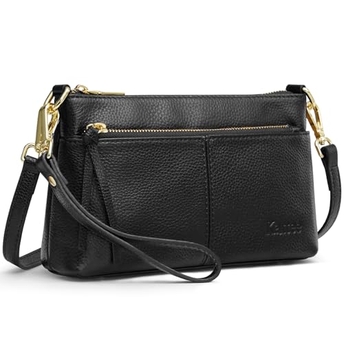 Kattee Leather Crossbody Bags for Women, Small Wristlet Purses for Women