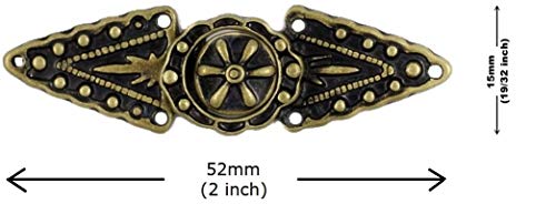 Bezelry 6 Pairs Triangles And Flower Cape Or Cloak Clasp Fasteners. 52Mm X 15Mm Fastened. Sew On Hooks And Eyes Cardigan Clip (Antique Brass) #TOP1