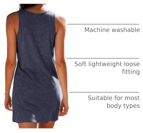 Image of Summer Tank Dress for Women Casual Vacation Sundress Coconut Tree Graphic Beach Cover Up