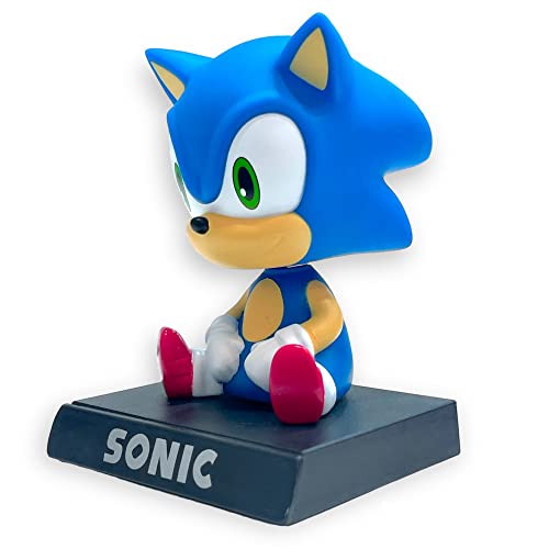Image of AUGEN Super Hero Sonic Action Figure Limited Edition Bobblehead with Mobile Holder for Car Dashboard, Office Desk & Study Table (Pack of 1)