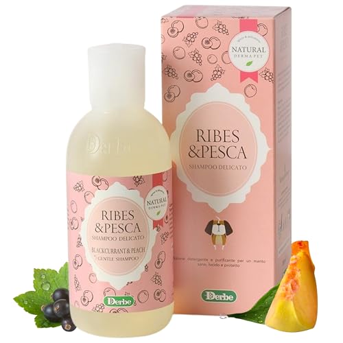 Natural Derma Pet Shampoo Profumato per Cani Ribes e Pesca – Azione Detergente e Purificante per un Manto Sano, Lucido e Profumato – 200 ml – Made in Italy
