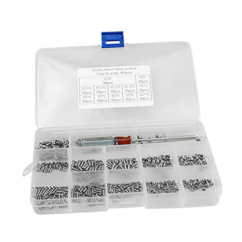 Vernickelt Plattiert Senkkopf Schrauben M2 M3-360 Stück Laptop Elektronik Digitalkamera Festplatte Selbstschneidende Schraube