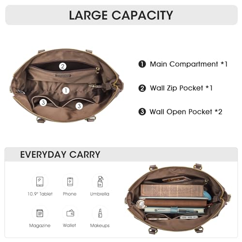 Bolso Tote de Cuero para Mujer Kattee Soft Leather miniatura 4