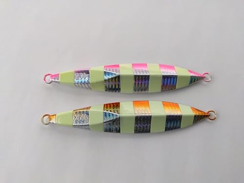 メタルジグ　ゼブラグロー　250g　2色セット　夜光　蓄光　中深海　スロージギング　スローピッチ　アカムツ　ノドグロ　キンメダイ　タラ