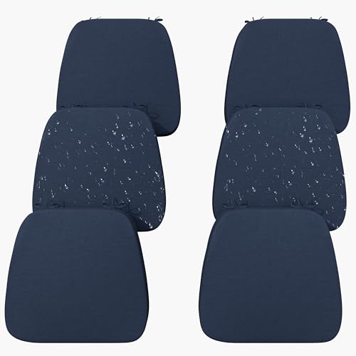 Cushions For Dining Chairs, 6 Pack Waterproof Easy Clean Kitchen Chair Pads With Ties And Non-slip Backing - 30d High Elastic Foam Soft Kitchen Chair Cushions