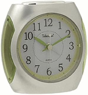 Telesonic Quiet Sweep Quartz Alarm Clock - Silver/Green