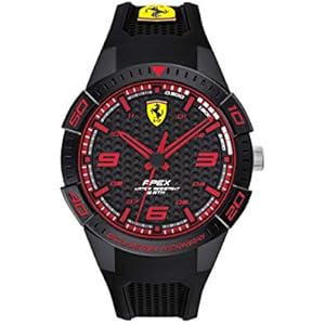 Ferrari Men's Apex Quartz Watch with Silicone Strap Black 18 (Model: 0830747)