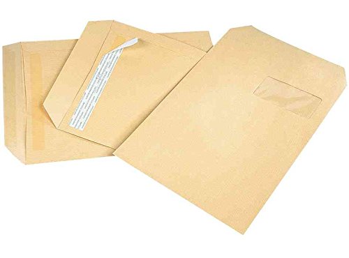 GPV - Boite de 250 Pochettes - Format C4 (229x324 mm), fenêtre de 100x50 mm, qualité papier kraft : 90 g/m2 - Certifié PEFC