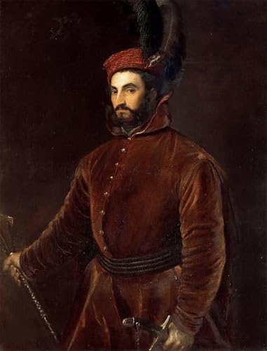 Peinture sur Toile Tiziano Vecelli Portrait d'Ippolito De Medici Tableaux Muraux Salon