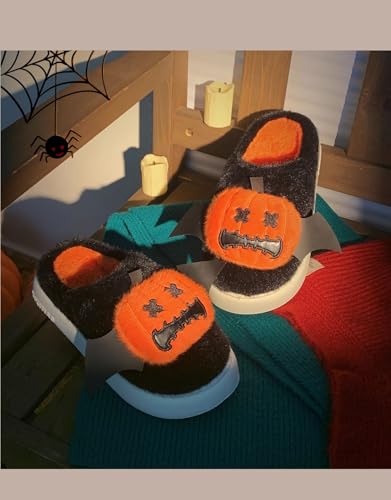 Kawaii Pumpkin Slipper Weird Shoes Halloween Slippers Ghost Slippers Memory Foam Slippers for Women Men4