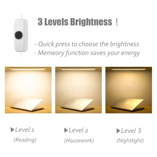 Barra de luz LED para debajo de mueble 12" blanco cálido 3000K miniatura 3