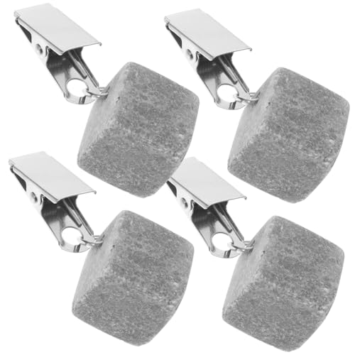 ZUNOXAZ Poids De Nappe Extérieur Clips Pesants Compacts en Métal Gris 4 Pièces Accessoire Stable pour Table De Pique-niques Jardin Terrasse Camping