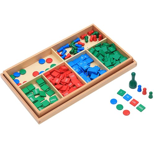 Adena Montessori Stamp Game,Montessori Wooden Math Materials Counting Toy, Early Development Wooden Math School Teaching Aids,Sensorial Educational Tools Preschool Early Learning Toys for Kids