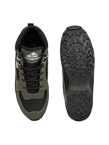 Image of Leo Fitness Waterproof Outdoor Trekking Boots | Black Hiking Boots with Cushioned Footbed, Anti-Slip Rubber Sole