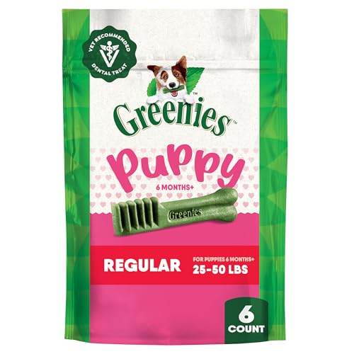Greenies Veterinarian-Recommended Natural Dental Puppy Treats Regular Size, 6 oz. Pack, 6 Count