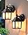 EDISHINE 2 Pack Outdoor Porch Light, Dusk to Dawn Exterior Lighting Fixtures, Modern Outdoor Wall Lights Fixture, Clear Water Ripple Glass, Anti-Rust Waterproof for Front Door Garage Patio, Black