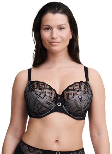Chantelle Soutien-Gorge Armatures Enveloppant Graphic Support Noir avec Broderie en Polyester