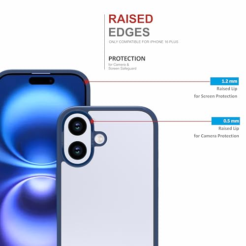 Image of for iPhone Case 16 Plus, [Anti-Yellowing Technology] [Military Grade Drop Protection] Shockproof Slim Hybrid Phone Case for iPhone 16 Plus - Indigo Blue