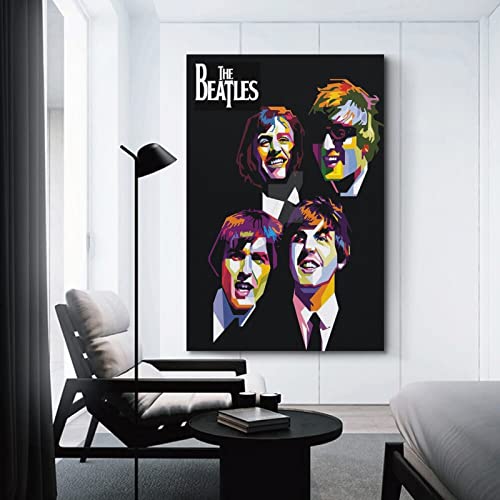 SHUPSY Poster décoratif sur toile The Beatles Pop Fan Art – Impression moderne pour chambre à coucher – 50 x 75 cm - Les Beatles, Paul McCartney, John Lennon, RIngo Starr, George Harrison SHUPSY Poster décoratif sur toile The Beatles Pop Fan Art - Impression moderne pour chambre à coucher - 50 x 75 cm – Image 4