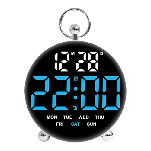 Svegliati in con questa sveglia digitale con doppi allarmi, display a LED dimmeble e porta di ricarica USB per dispositivi intelligenti.