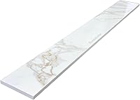 Vista 1 de Borde de ducha de 60 pulgadas Umbral de mármol de ingeniería de oro Calacatta para sistemas de bandeja de ducha Schluter Kerdi y azulejos Redi