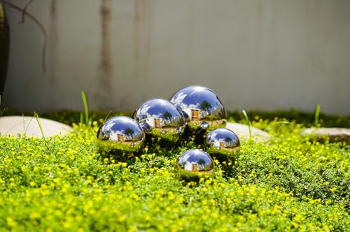 SOUCCESS DEKOKUGELN Edelstahl, 5ER-Set - 5 Edelstahl-Kugeln IM Set, DEKOKUGELN, TEICHKUGELN, SCHWIMMKUGELN, EDELSTAHLKUGELN HOCHGLANZPOLIERT