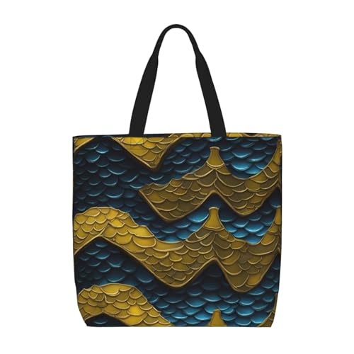 Dragon Scale Print Casual Shoulder Bag Handbag Outdoors Holiday Weekender Travel Shopping