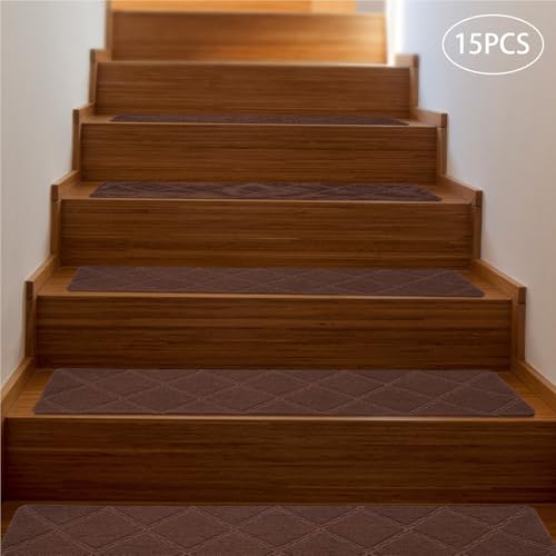Peldaños antideslizantes para escaleras interiores café 6