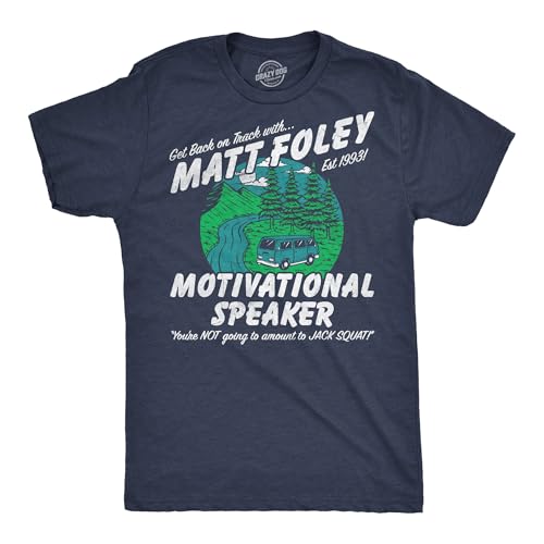 Mens Funny T Shirts Matt Foley Motivational Speaker Sarcastic Chris Farley Graphic Novelty Tee for Men Funny T Shirts Cool Movie Short Sleeve Novelty Tees Navy - XXL