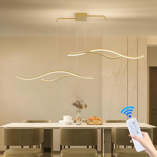 Mayful LED Chandelier, Modern Chandelier with Remote Control, Dimmable 3000K-6000K