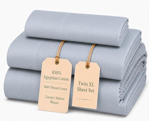 Image of Egyptian Cotton Twin XL Sheet Sets, 3-Piece Twin XL Sheets - French Blue