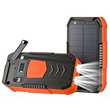 SAMONIC ソーラーチャージャー 【防災士監修&70000mAh&手回し充電】 大容量 モバイルバッテリー 4way蓄電 6台同時対応 持ち運び便利 ソーラー充電器 LIGHTNING変換アダプタ付き LEDライト/SOS点滅モード IPX7 耐衝撃 iOS/Androidに対応 停電対策 防災用品 地震/災害/戸外/旅行 (オレンジ)