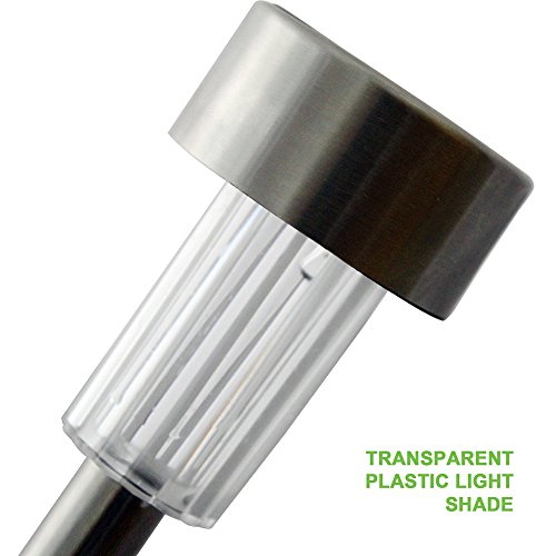 Leeofty Solar Powered LEVOU Luz Do Gramado de Aço Inoxidável Lâmpada Da Paisagem Do Jardim com a Ins