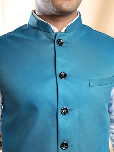 Image of Ethluxis Men's Designer Solid Nehru Jacket /Waist Coat /Bandhgala