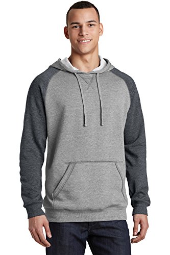 District Mens Lightweight Fleece Raglan Hoodie