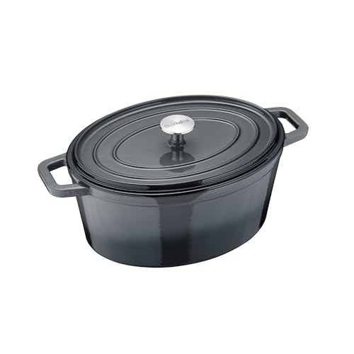 Berndes Bräter B.iron 6L mit Deckel - 31x24 cm - Gusseisen mit Emaillebeschichtung - Kochtopf zum Schmoren und Braten - Induktionsgeeignet - für alle Herdarten -...