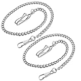 SwitchMe 14.7 inch (37.5 cm) Pocket Watch Chain Purse Chains (Silver 2-Pack)