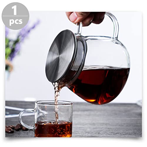 HEMOTON Tetera de Vidrio con Infusor de Acero Inoxidable Stovetop Safe Tea Hervidor de Té Microondas Lavavajillas Safe… - Imagen 5