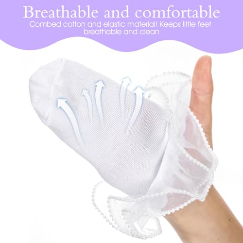 3 Pairs Girl Ruffle Socks,Double Frilly Socks for Girls,Cute Pearls Sock with Ruffles for Little Girl 4-6 Years Dress and Daily4