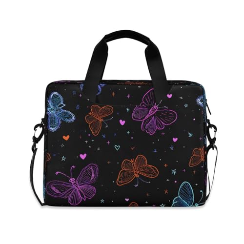 Maletín para laptop con diseño mariposas neón miniatura 1