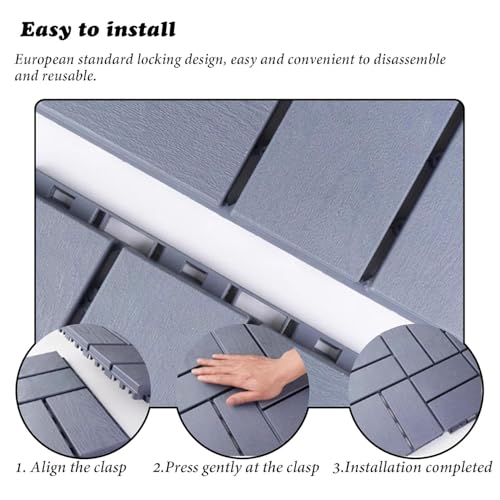 Dalles de sol emboîtables en plastique pour balcon et terrasse de jardin - 5