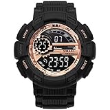 Multifuncional reloj análogo digitales: con fecha, hora, reloj alarma, cronómetro, luz de fondo, cronómetro, en este momento, usted es un viajero en el tiempo.