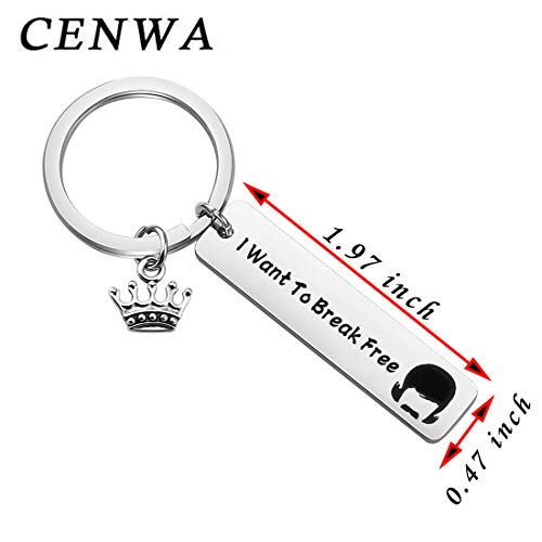 CENWA I Want to Break Free Keychain Queen Inspirational Gift for Fans2